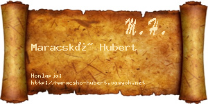 Maracskó Hubert névjegykártya